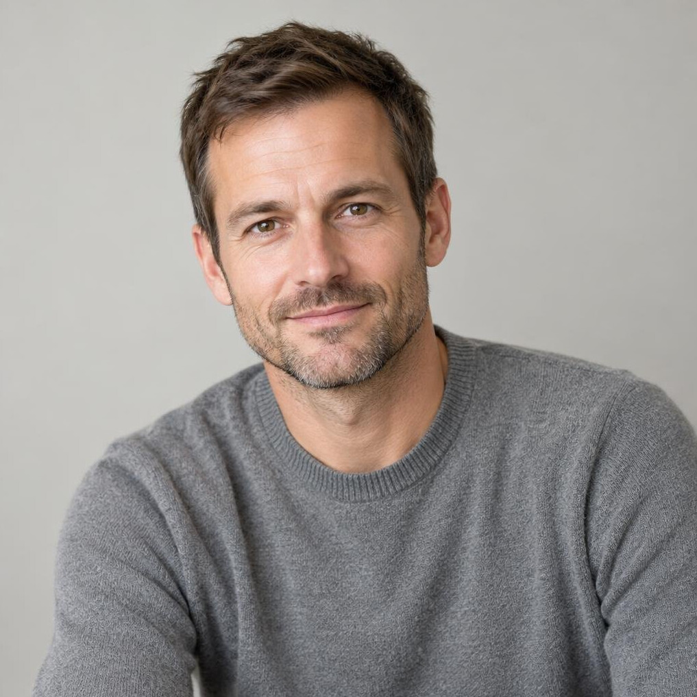 Portrait of a man with a beard looking at the camera